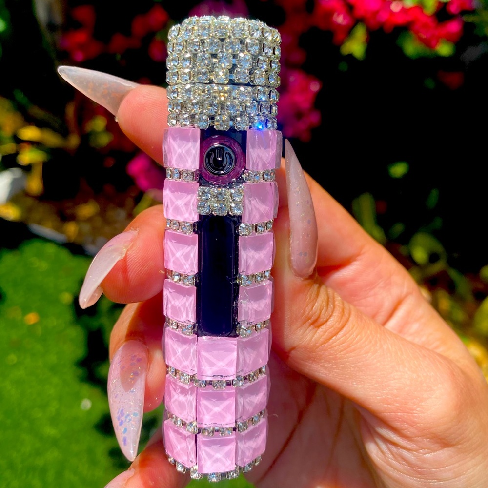 Diamond Double Arc Lady Lighter Portable USB Rechargeable Windproof